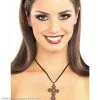 Red Gothic Cross Necklace -Magic Costume Store 34589