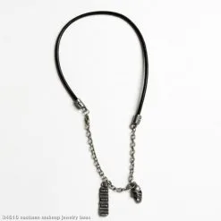 Skull And Dog Tag Necklace