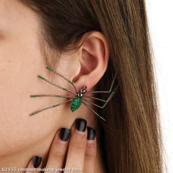 Spider Earrings (Green) 3 Spider Earrings (Green)