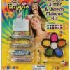 Super Deluxe Glitter & Jewels Hippie Makeup Kit -Magic Costume Store 69476