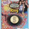 Hip Hop Dollar Sign Ring -Magic Costume Store 69495