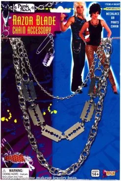 Punk Razor Blade Necklace Adult